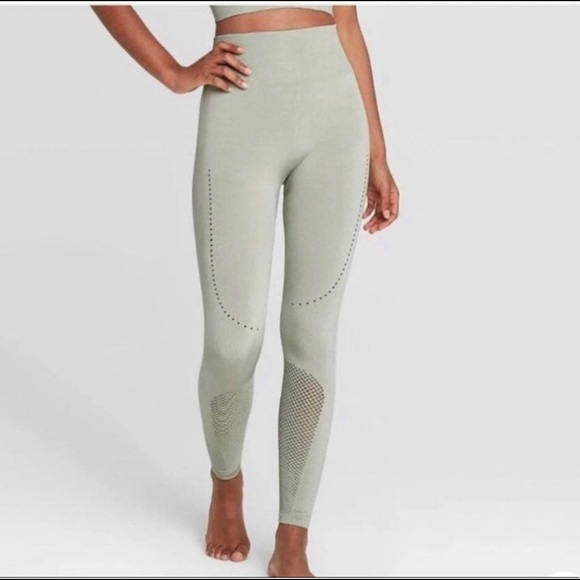 JoyLab High-Rise Seamless 7/8 Leggings_ Sage - Picture 4 of 6